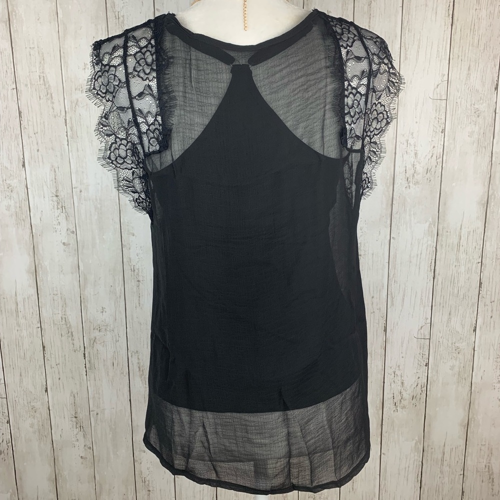🔥A DREAM🔥BLACK LACE TANK TOP WITH CAMI S/M/L/XL NWT - Picture 4 of 6